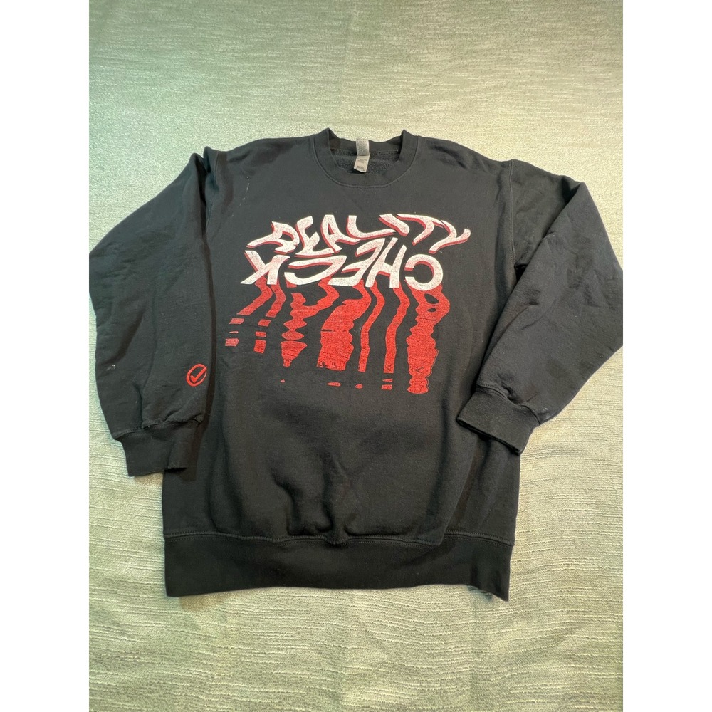 Kevin Hart Reality Check Tour  Graphic Sweatshirt Black Red Mens Small